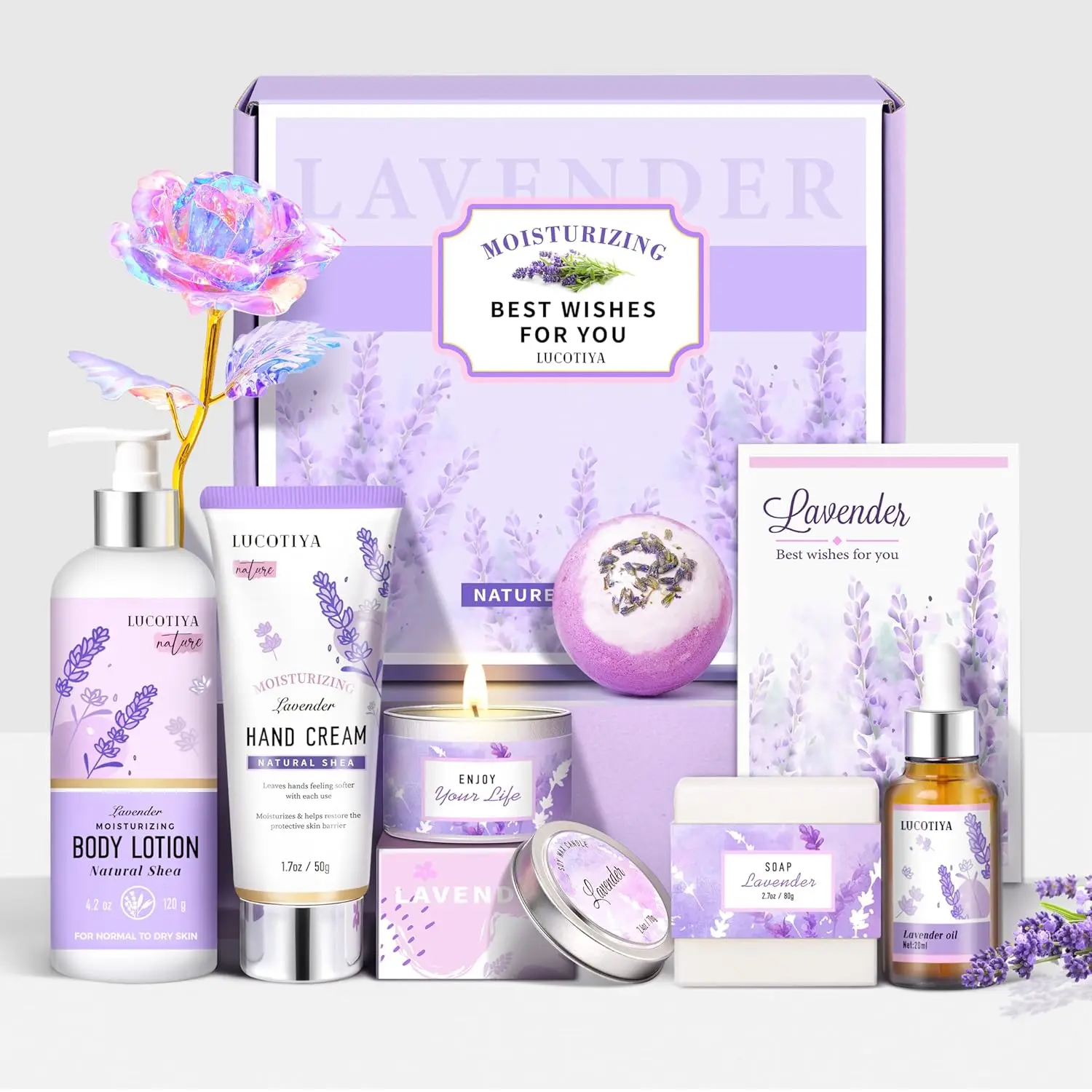 WholesaleLuxury Valentines Day Body Care Spa Kit Mothers Day SPA Bath Gift Set Lavender Bath Set