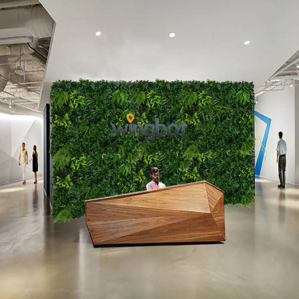 Custom Wholesale Green Artificial Fake Synthetic Lawn Grass Carpet Turf Football Sports Flooring Home Decor Plantas Wall Grass