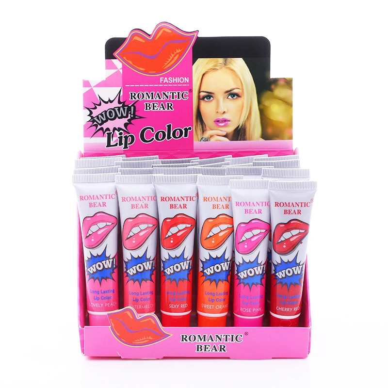 2021 Новый 6 видов цветов WOW Магия Романтический с милым медведем, 15 мл шелушиться блеск для губ