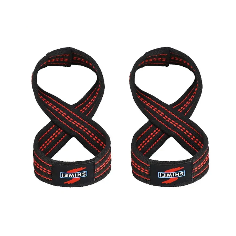 6015#Wholesale Custom Logo Gym Training Figure 8 Weight Lifting Wrist Straps for Powerlifting