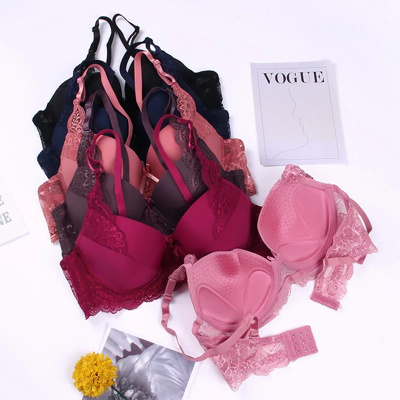 Factory Direct Sale Small Chest Lace Back Brassieres  Cup B 38 Size Push Up Liner Bras For Girls