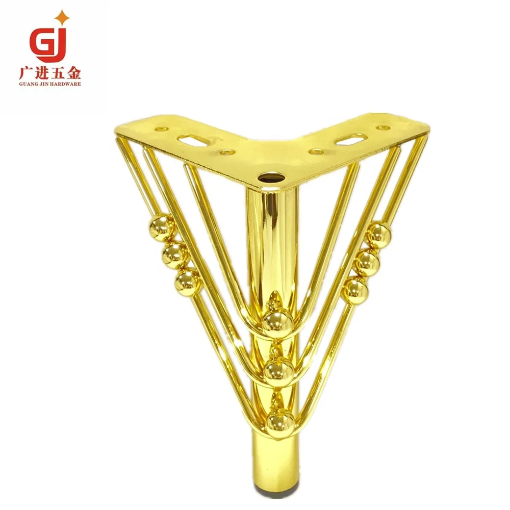 Popular Metal Sofa Feet 15 cm Iron Plated Furniture Sofa Legs With Black Rubber