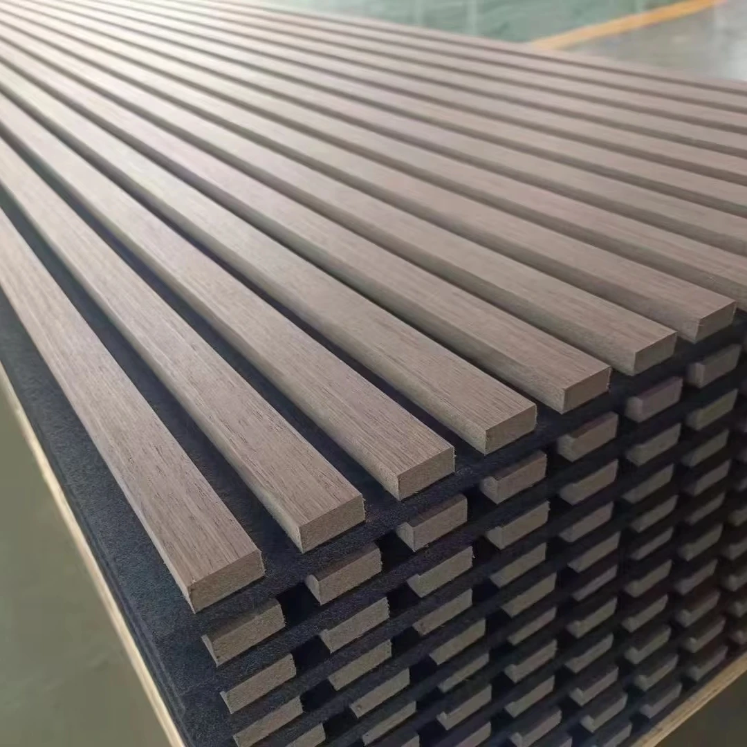 Akupanels Eco-friendly Absorbs Sound Panel Acoustic MDF Polyester Slatted Wood Acoustic Wall Panels
