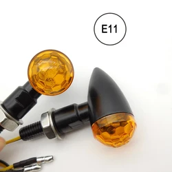 Black Metal Spherical Lens Mini Bullet Motorcycle Turn Signal Indicator Light For Harley Chopper Bobber Street Bike