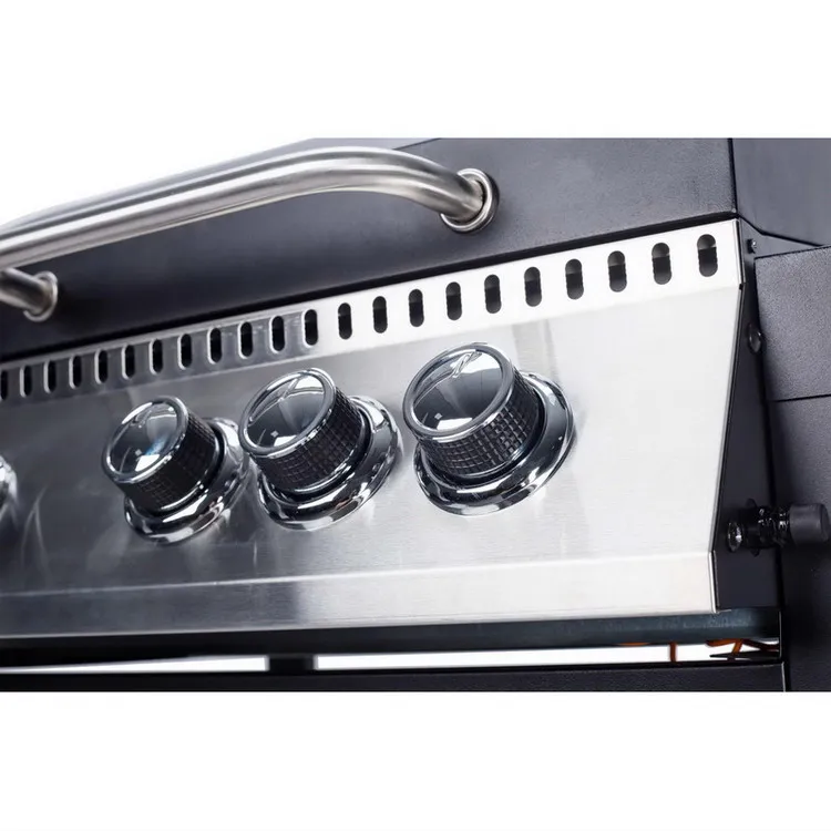Customized 3+1 3 Burners With Side Oven CE/ LFGB Outdoor Barbeque Grill With Side Cooker Flat Top Garden Gas BBQ Grill