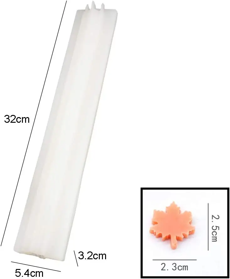 Maple Leave Tube Column Silicone Soap Candle Mold Embed Soap Making Supplies Silicone Mold for Soap
