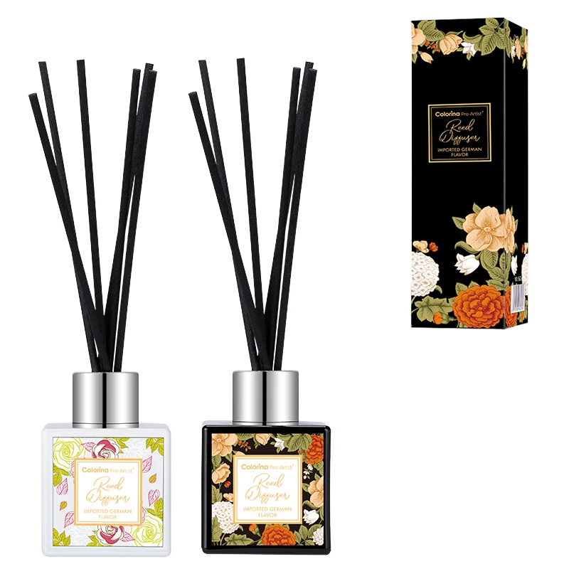 Wholesale Mini private label flower home reed diffuser with rattan sticks in bottle glass