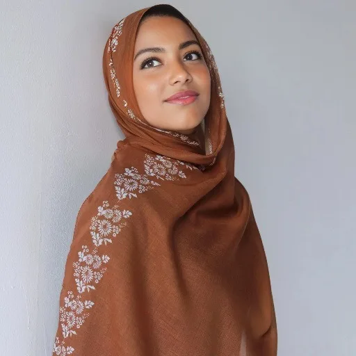 Arabic Satin Polyester Scarf Print Enchanted Woods Turkey Middle East Hijab Jersey Material Hijab Shawls