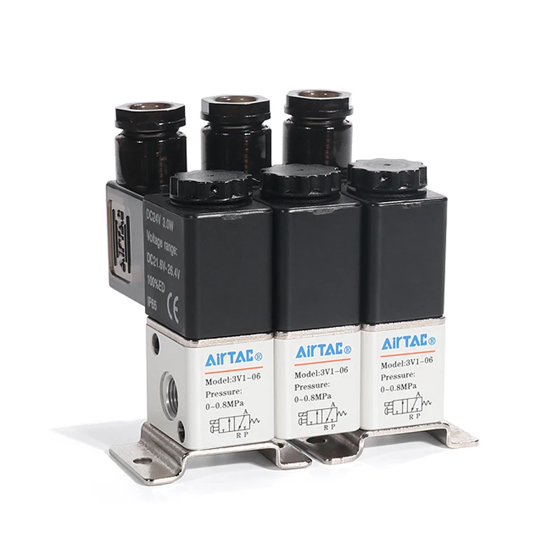 AIRTAC 3V106B2F/3F/4F/5F/6F/7F/8F  Fluid solenoid valve 3V1-06A integrated valve solenoid valve