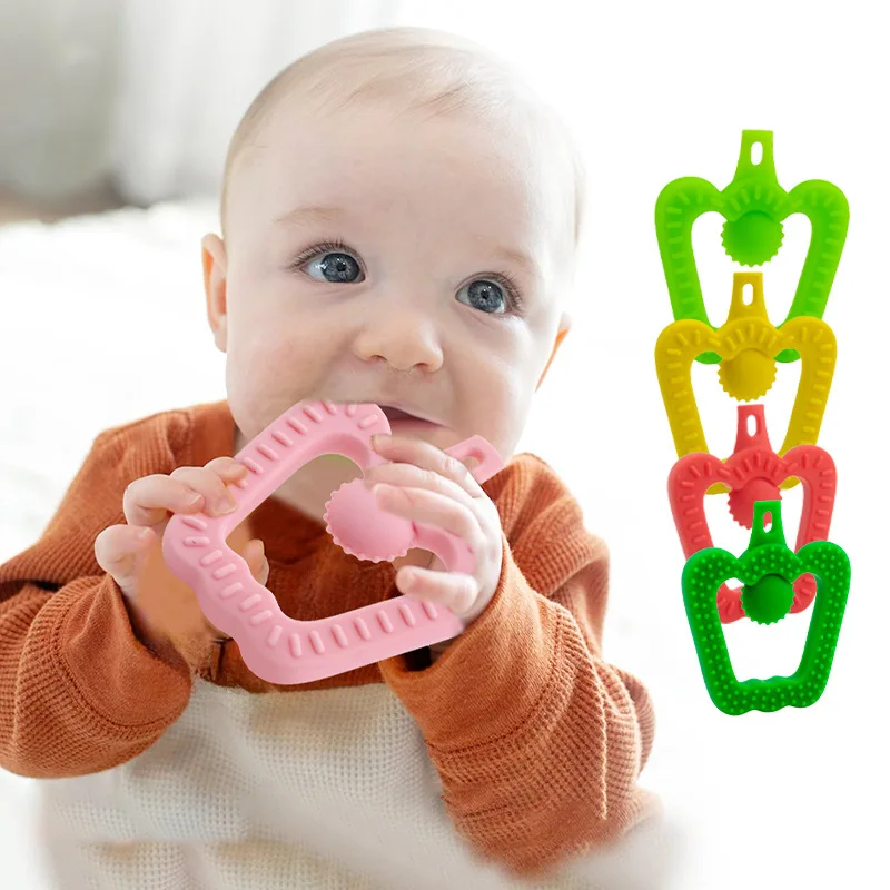 Silicone Chili Gum Baby Grip Training Gum Sprout Soothing Bite Fun Anti Eating Infant Teething Toy