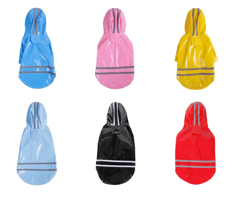 Spring Summer Fluorescence Color Waterproof Fashion Dog Raincoat Pet Clothes dog Rain coat