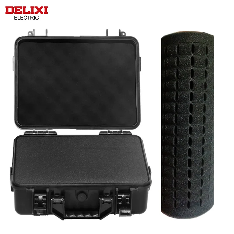 Delixi Electric Hardware Tool Box Plastic Waterproof Tool box Black