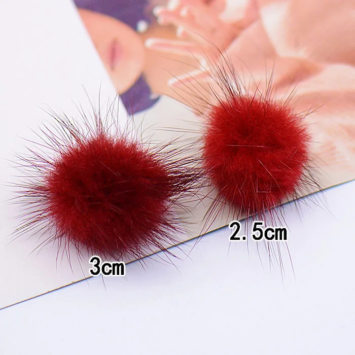 Manufacturer Nature  Genuine mink Fur Ball for Hat earring gift keychains charms cute Fur Pom Poms faux racoon fur charm snap
