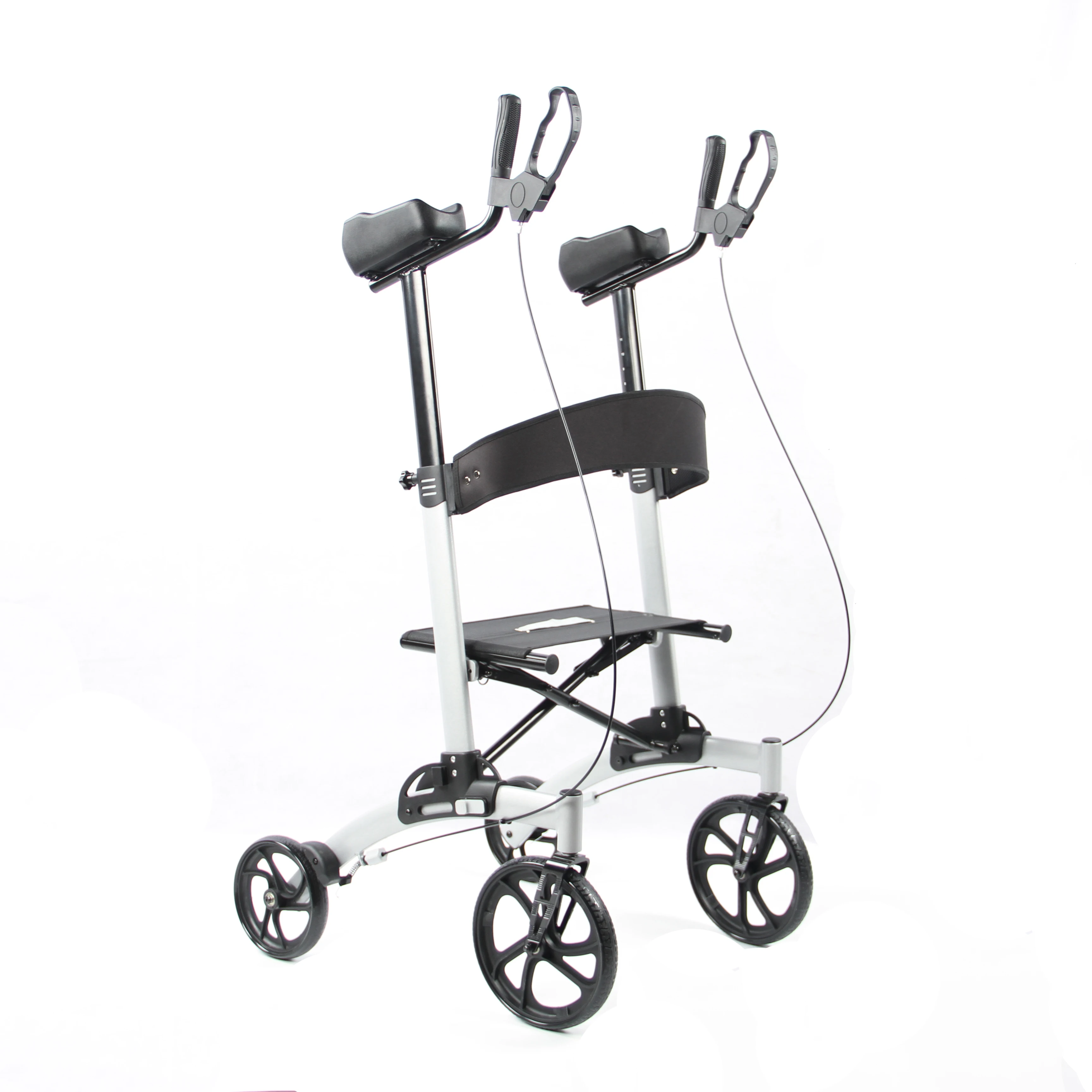 Upright Rollator Walker With Padded Arm and Backrest and Seat For Seniors