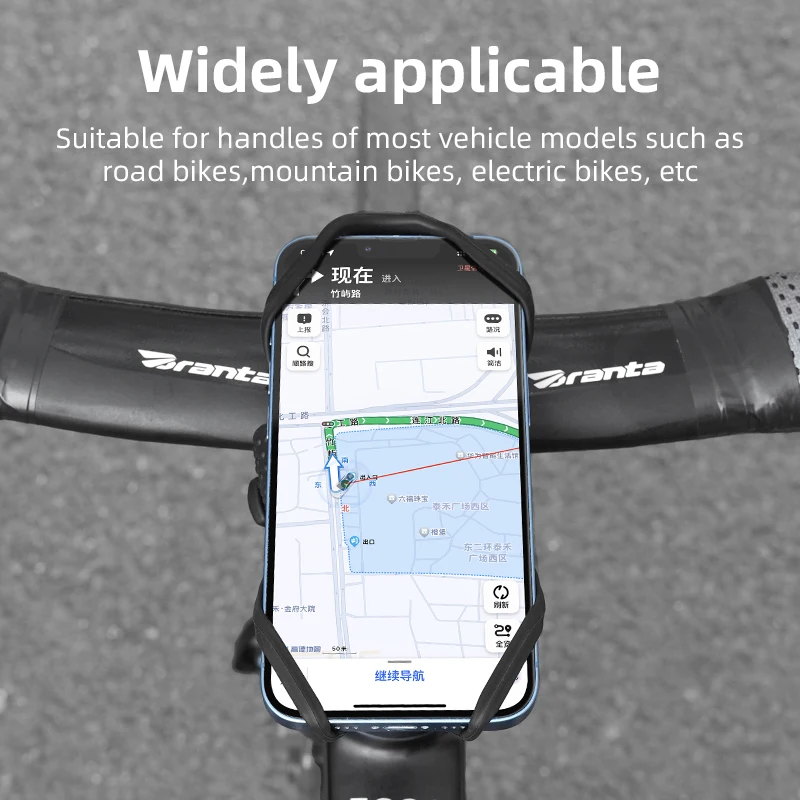 Universal Silicone Bike Phone Holder Bicycle Motorcycle Phone Mount Holder Handlebar Cell Phone Clamp