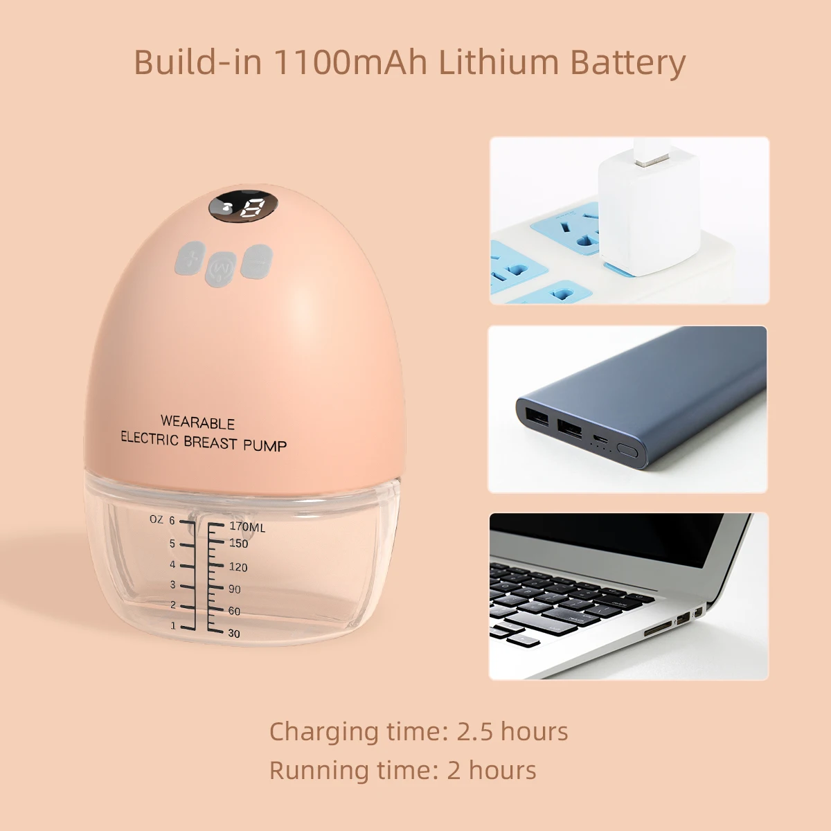 Factory Directly New Design Adjustable Electric Hands Free Breast Milk Pump Wearable Automatic Breast Pump