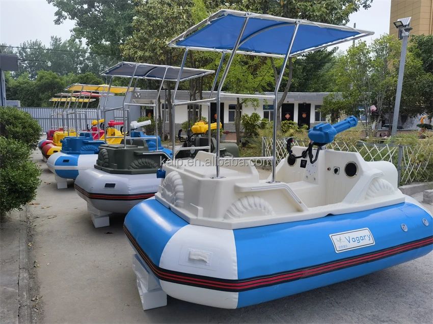 Customized tank water gun rubber boat navy blue HDPE thickened wear-resistant plastic transparent boat foam machine