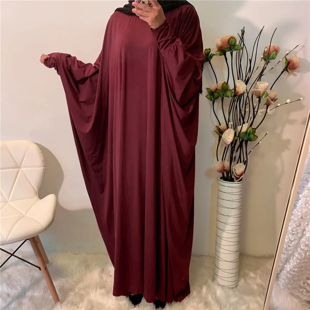 Plus Size Middle East Pure Satin Robe Abaya Dubai Elastic Wear Islamic Muslim Clothing Jilbab Prayer Abaya Dress Salwar Kameez
