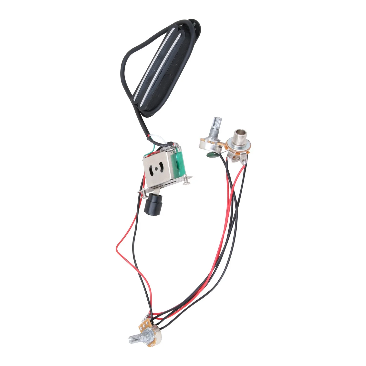 Customized 2 Band EQ Prewired Wiring Harness Electric Guitar Dual Rail Pickup Circuit Kit
