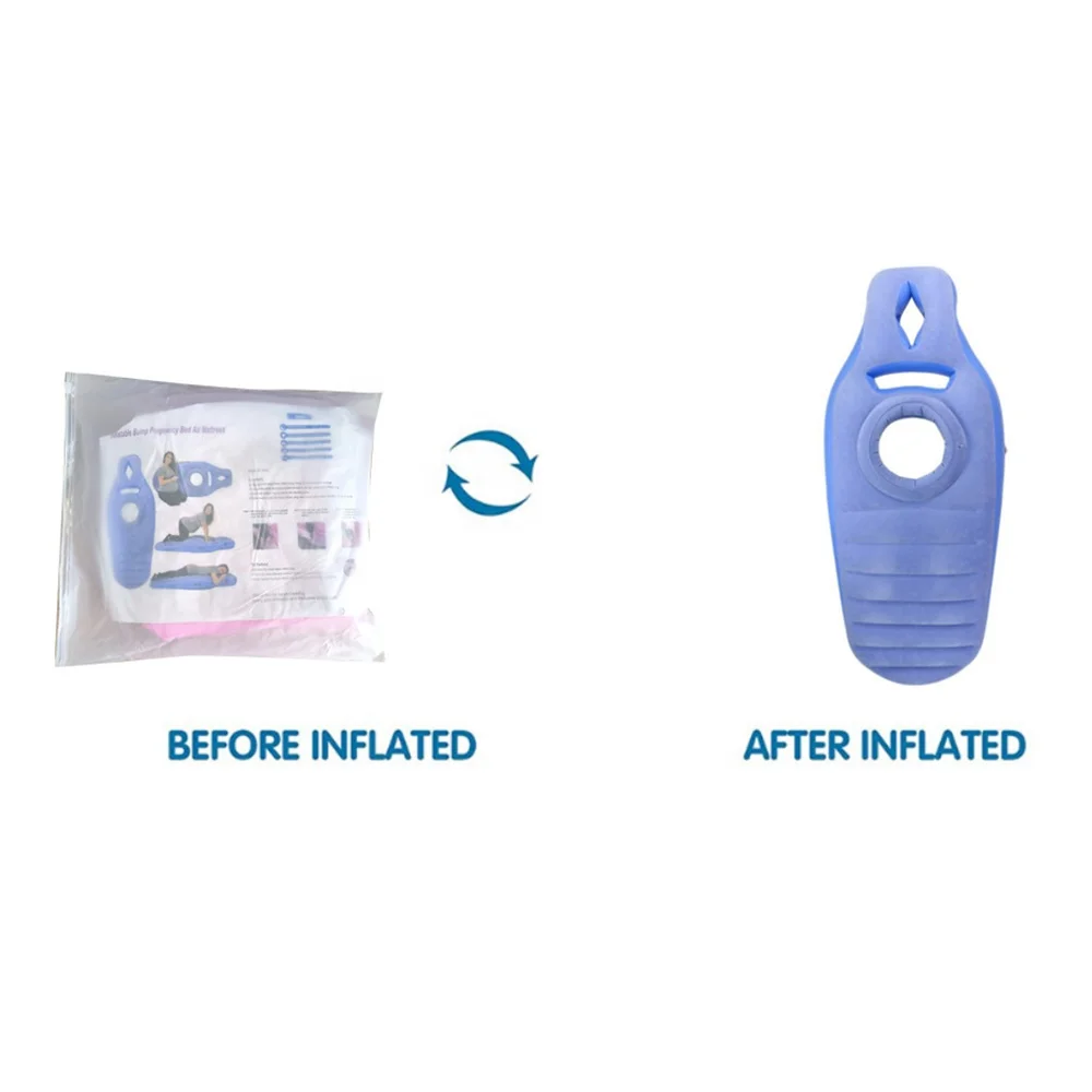 Flocking Pvc Air Mattress Pregnant Women Waist Pillow Inflatable Yoga Mat