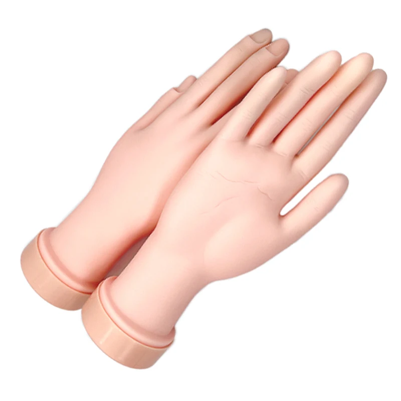Movable Beginner Manicure Bendable Prosthetic Removable Mannequin Art Hand Silicone Model Practice Finger Nail Training Tool