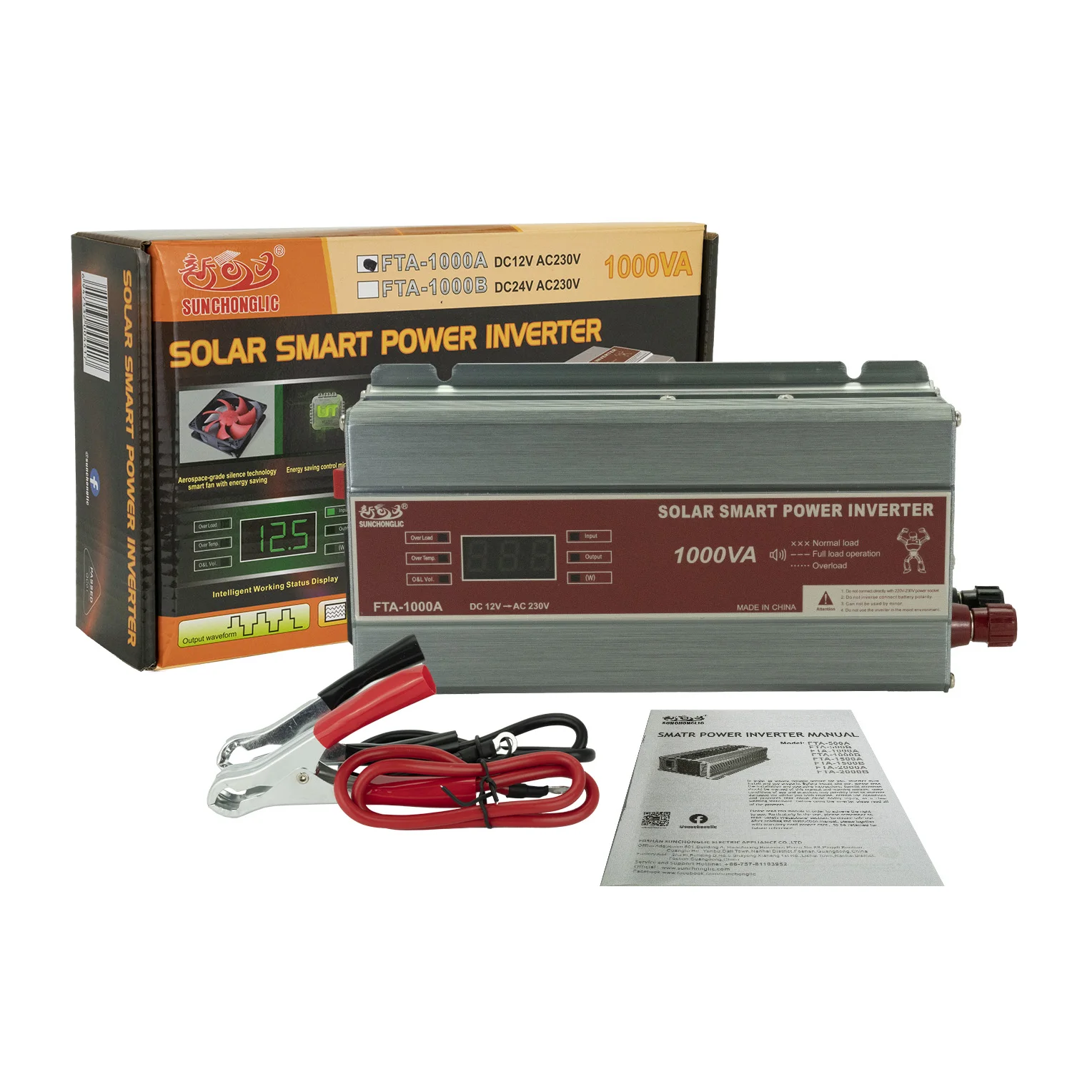 Sunchonglic inverter manufacturer dc 12v to ac 220v 1000w 1000 watt 1kw off grid modified sine wave power inverter