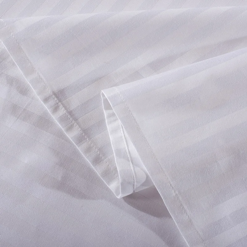 Wholesale Hotel Linen 100% Cotton Satin Stripe Flat Sheet 300TC Hotel Collection Bed Sheet