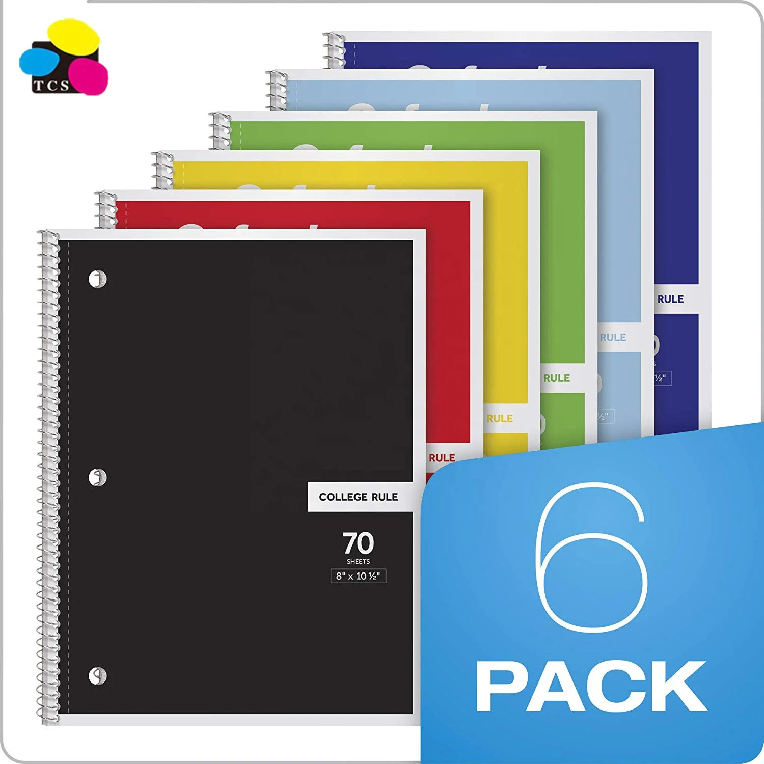 
Classic Classroom Use 3 Hole Punched8 x 10-1/2 inches 70 SheetsCollege Rule Subject Wire/Spiral Notebooks 