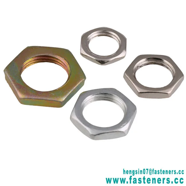 Hot Sale Factory Price Galvanized Thin Hexagon Nut with Fine Pitch Thread M7 - M16 Customized Hex Thin Nuts