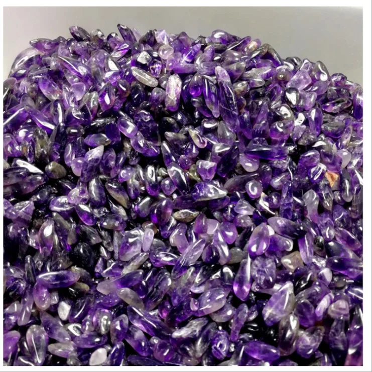 Natural Quartz Amethyst Rock Crystals Healing Stones Gravel Tumbled Stone Amethyst Gravel