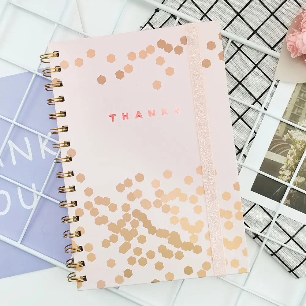 Custom A5 Spiral Notebooks Printing Notebook With Color Pages Bound Cute A5 Wholesale Pink Classmate