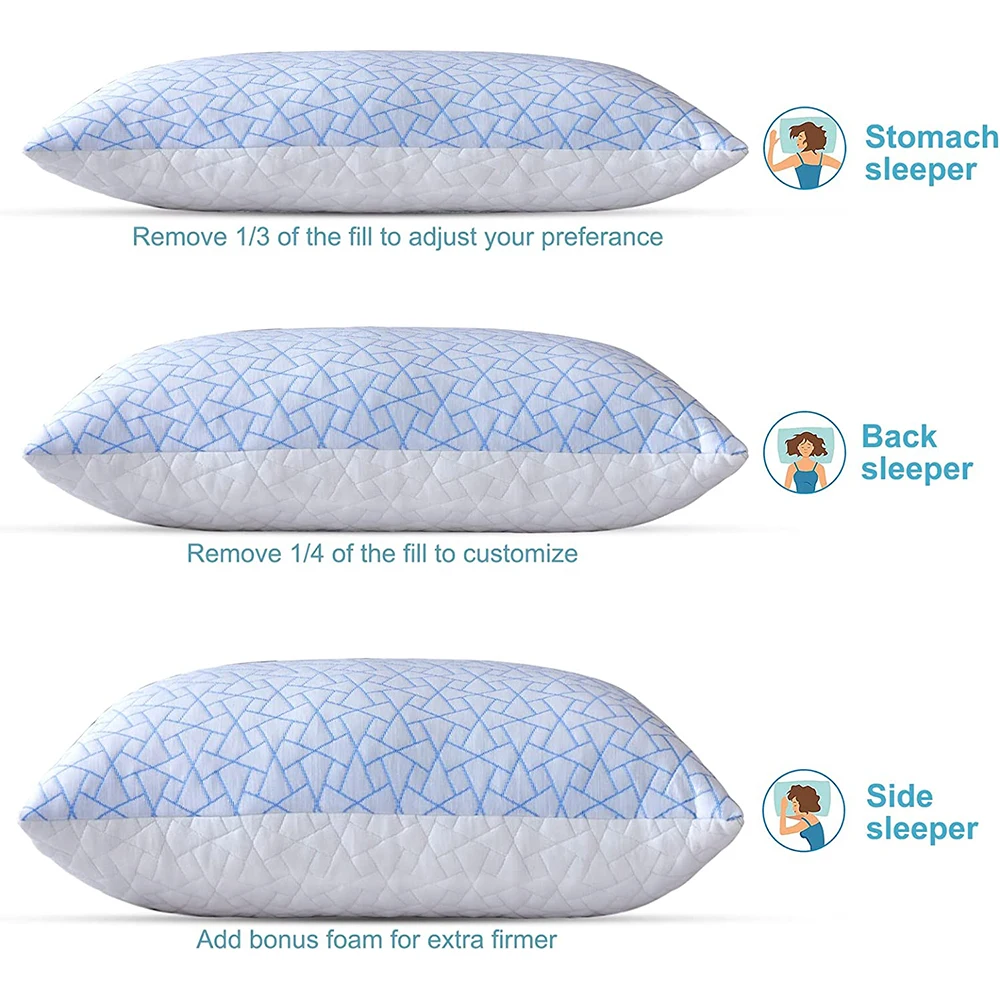 COOLING Coop home goods Pillow Against Neck and Back Pain shredded polyurethane foam pillow bed for sleeping cooling gel pillow