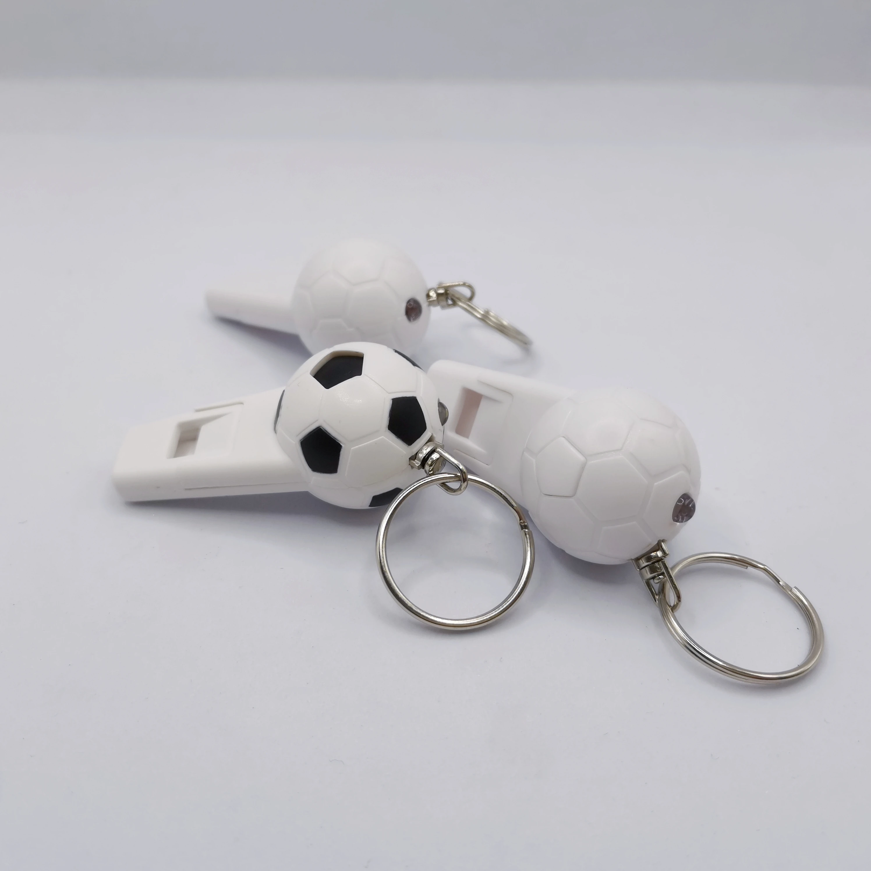 Hot Selling Sports Lover Club Gift LED Whistle Key Ring Football  Pendant Keychain With LED Light  For Gifts