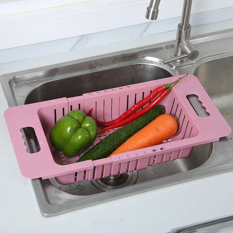 Multifunctional Plastic Drain Basket Straw Fruit Vegetable Refrigerator Scalable Storage Basket