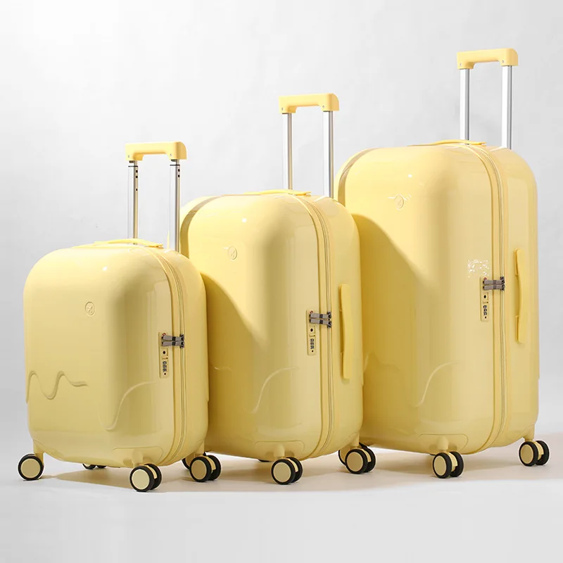 Wholesale OEM Custom Spinner PC Luggage Carry on Cabin Girl Trolly Travel Bags Suitcase Luggage Set with Usb Port and Cup Holder