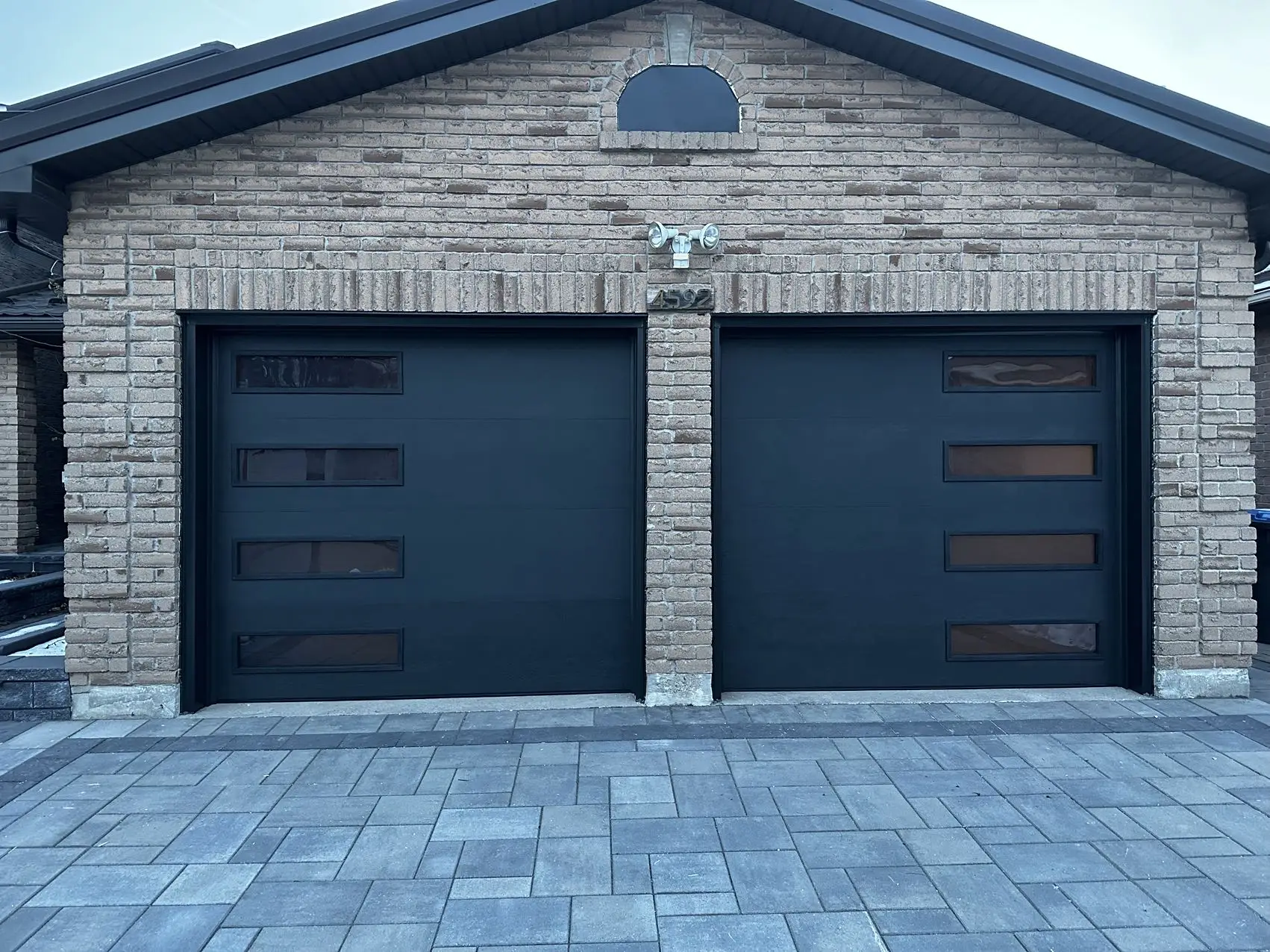 CHI Modern Smart Aluminum Garage Doors Stainless Steel Garage Door Black 10 X 8 Garage Door for House