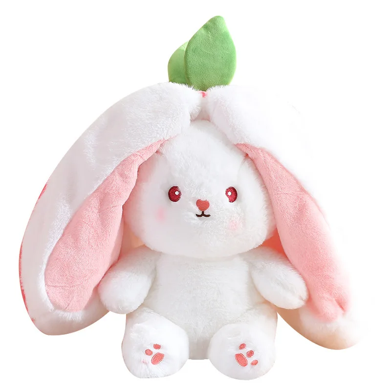 Cute play hide-and-seek strawberry bunny plush toys rabbit doll stuffed animals for kids