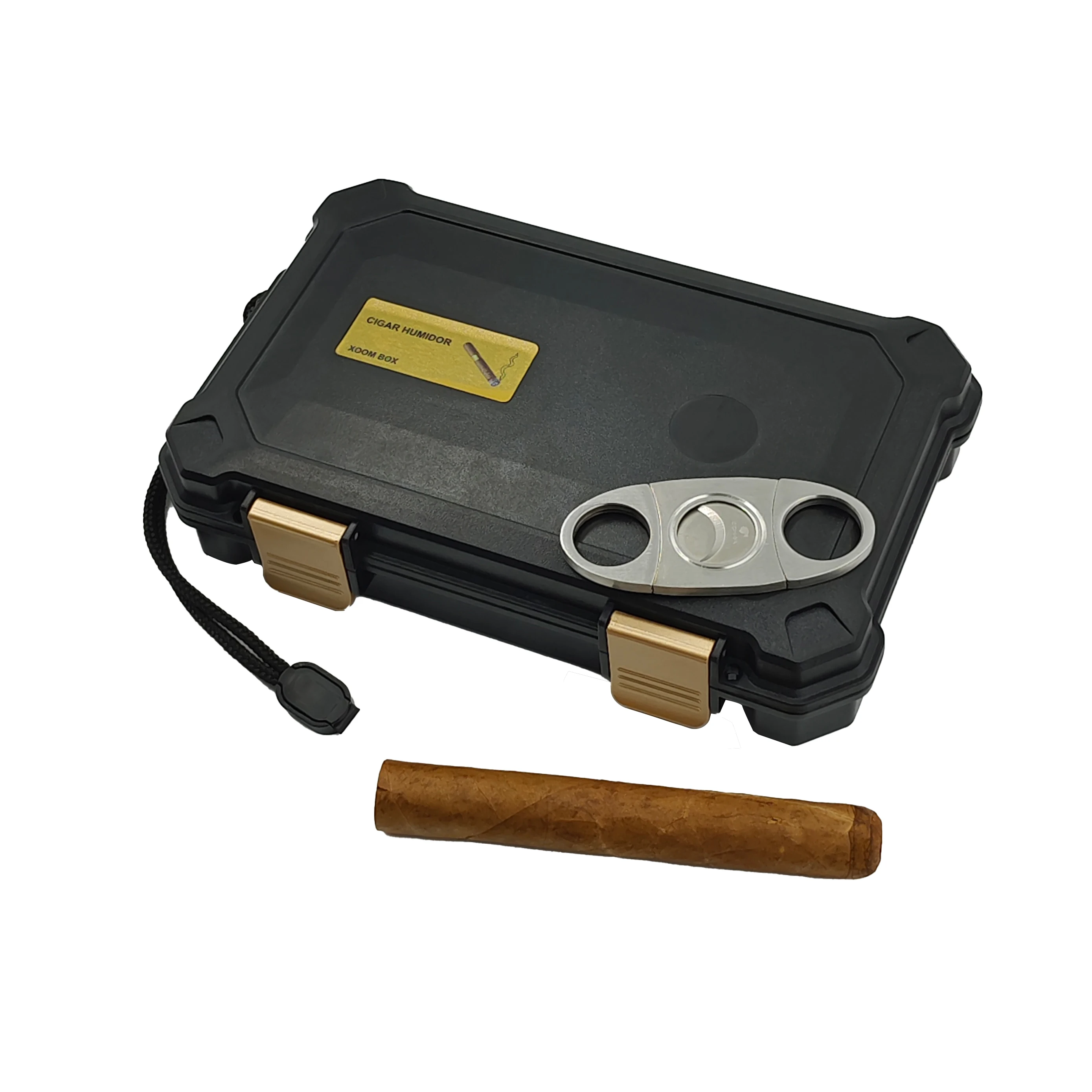 Luxury custom wholesale logo Gold Clasp Cigar Humidor Premium Portable Cigar Cases/Humidors