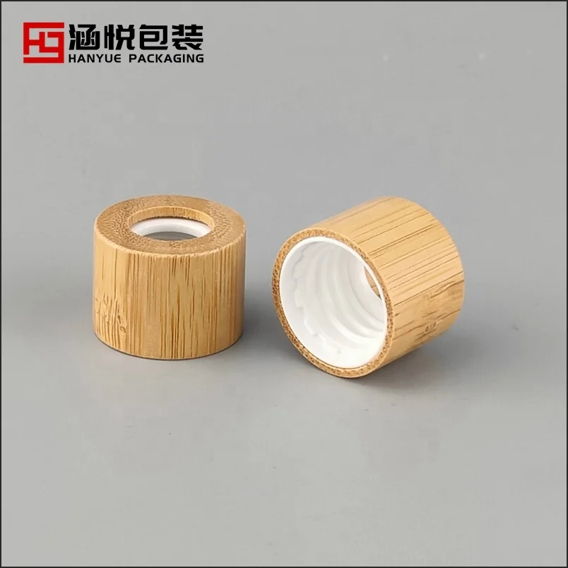 18mm bamboo dropper cap cosmetic dropper serum dropper with glass pipette and wiper plug for essential oil bottle