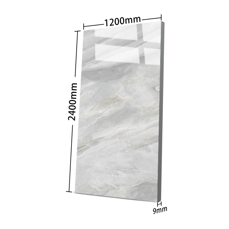 Big Tile Light Grey Living Room Wall Decor Extra Large Polished Glazed Marble Porcelain Slab 1200x2400 Tiles Infinite Texture
