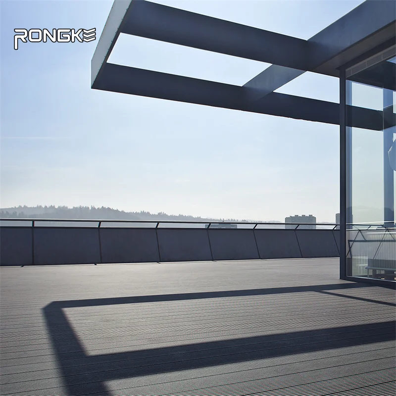 Rongke Durable Grooving Low Price Guaranteed Quality Round Hole WPC Composite Hollow Decking Garden Terrace Flooring