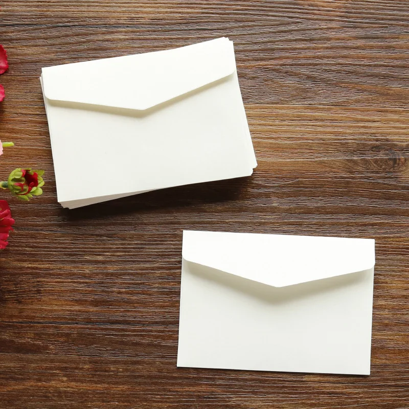 Simple ivory white envelope Greeting card Membership Card Bank card storage bag Mini blank envelope  customized
