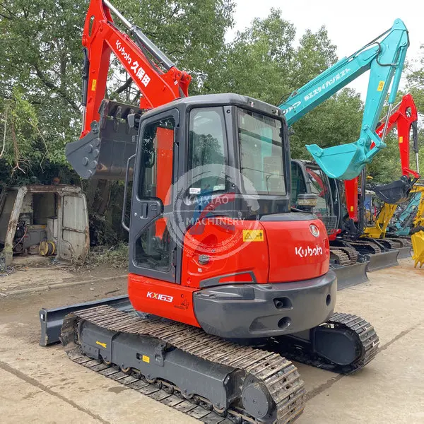 Second hand USED KUBOTA 5TON 6TON KX163 KX155 50U SMALL MINI EXCAVATOR used japan small backhoe excavator