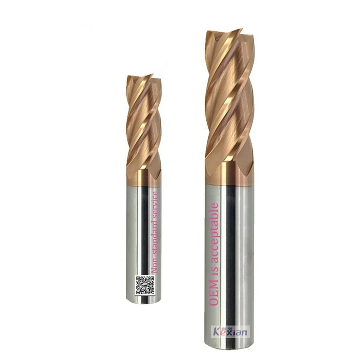 CNC Carbide Milling Cutter End Mill for Metal Milling Machines CNC System 4 Flute Straight Shank Corner Radius End Mill