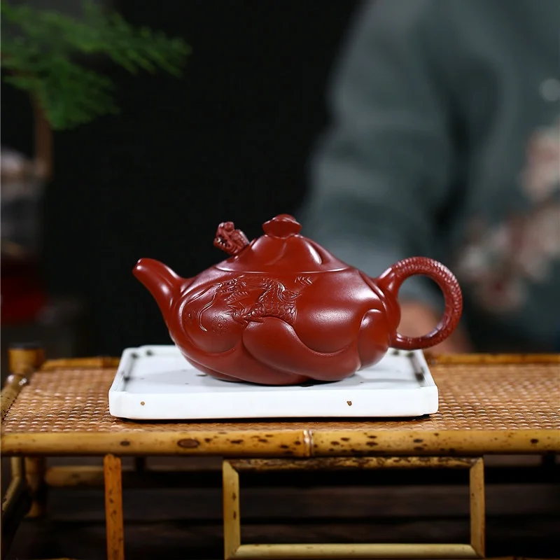 Dragon Purple Clay Teapot Retro Style YiXing Authentic HandMade HotSelling Luxury  Factory Wholesale Zisha TeaPot