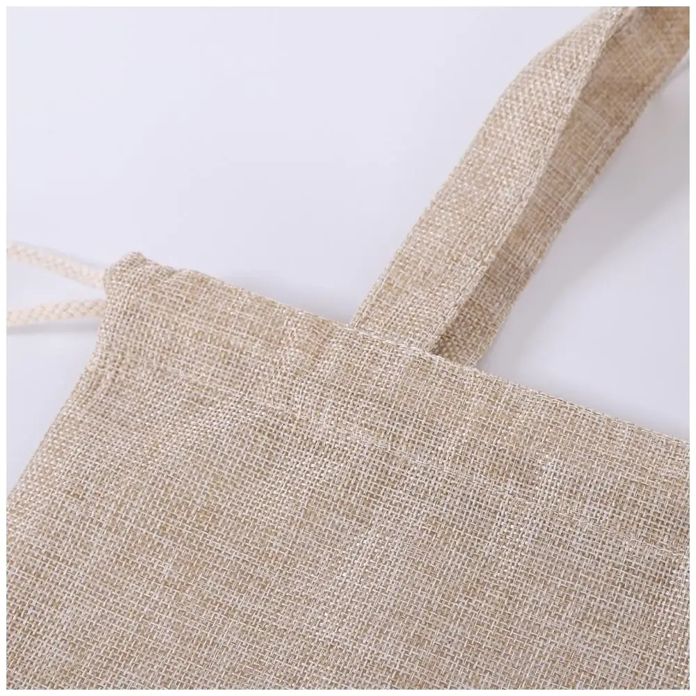 Custom logo eco friendly calico burlap linen jute drawstring bag for shoes