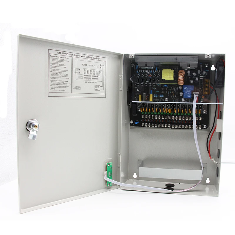 110v 230v ac dc Access Control 12V 20A 18 Channel CCTV Camera UPS Power Supply Box With Battery Backup 12V UPS power supply box