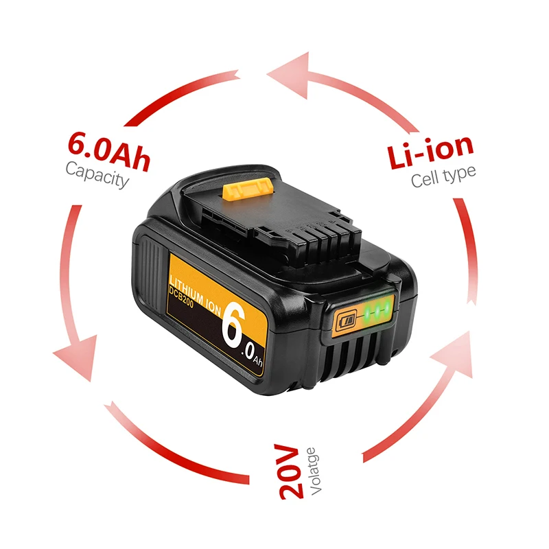 
Factory best price 6.0Ah battery for dewalts batterie 12v 60v battery 2.0-9.0Ah 20V DCB200 