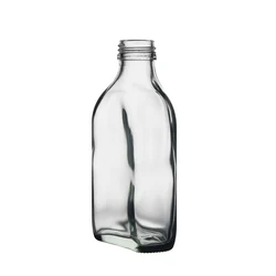 Berlin Packaging Transparent Flat Hip Whiskey Bottle Wholesale Sizes Custom Empty Packing Flask Glass Vodka Juice Bottle