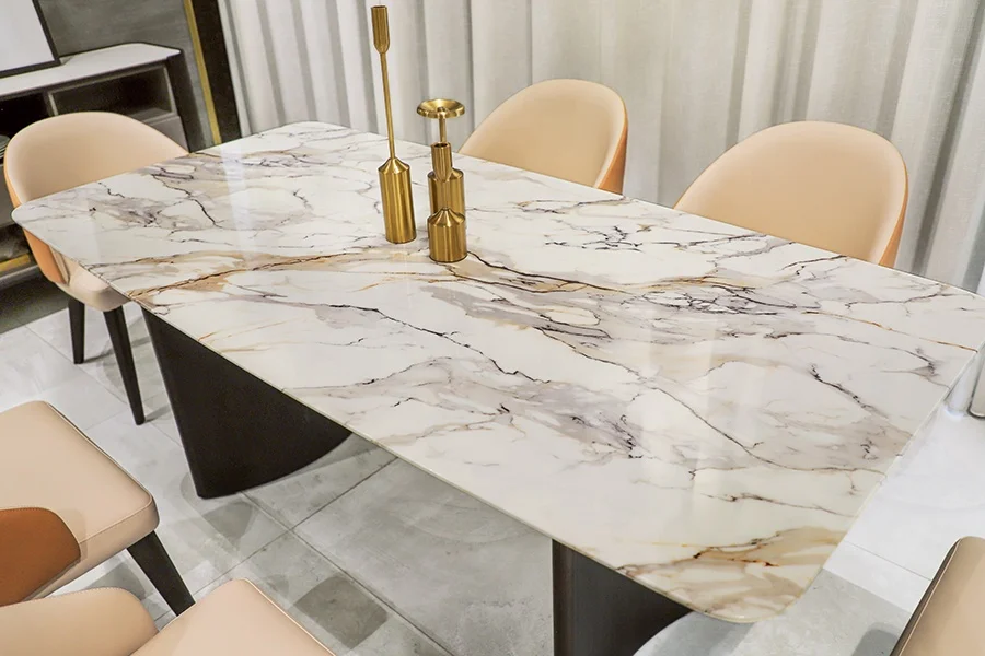 Роскошный обеденный стол мебель для столовой набор мраморных обеденных